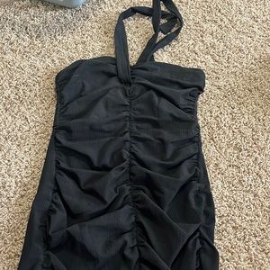 Shein black halter neck dress